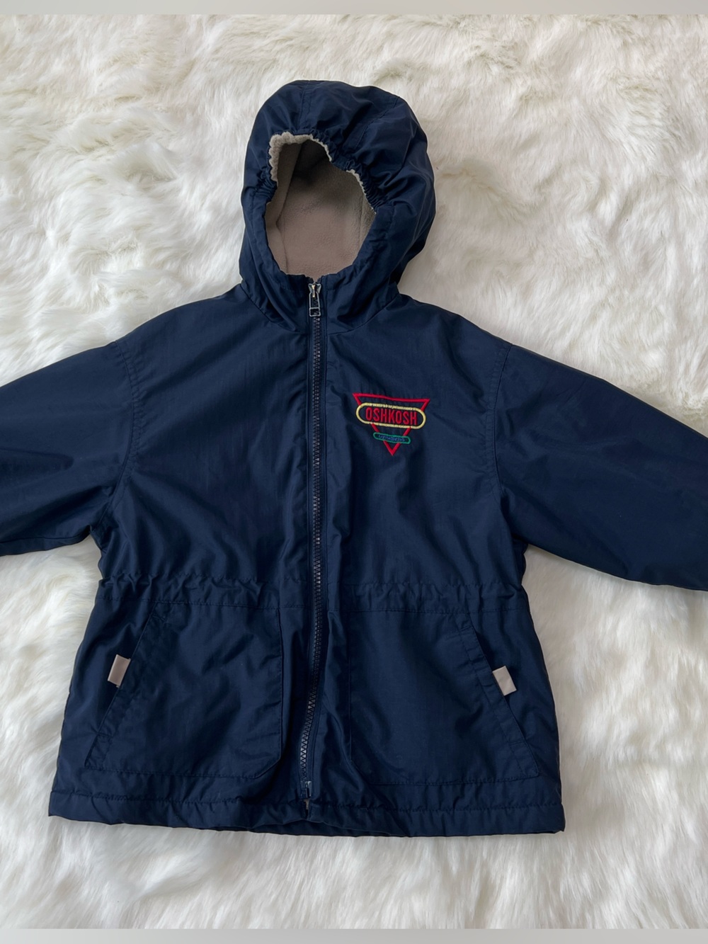 Vintage OshKosh B'gosh Navy Hooded coat fleece summer/spring